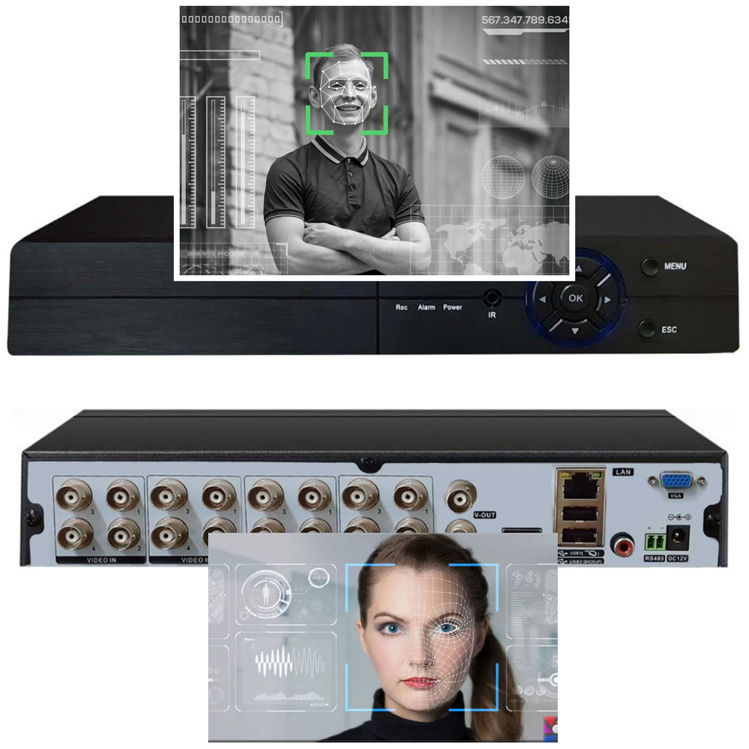 16 Kanal 5 MP XVR Yüz Algılama